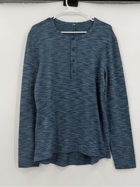 Lululemon long sleeve henley shirt heathered blue